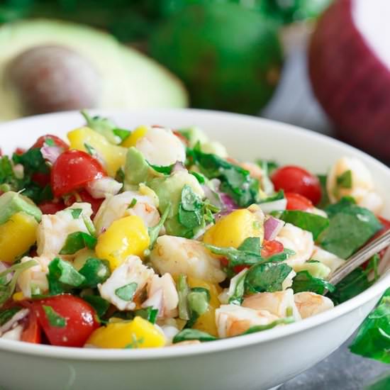 Shrimp Avocado Mango Lime Salad