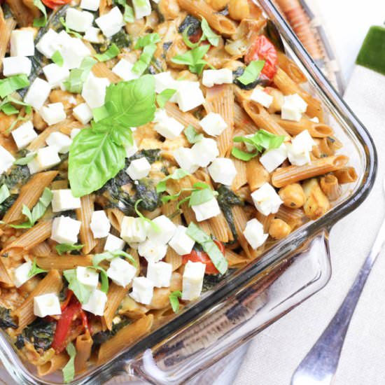 Vegetarian Mediterranean Pasta Bake