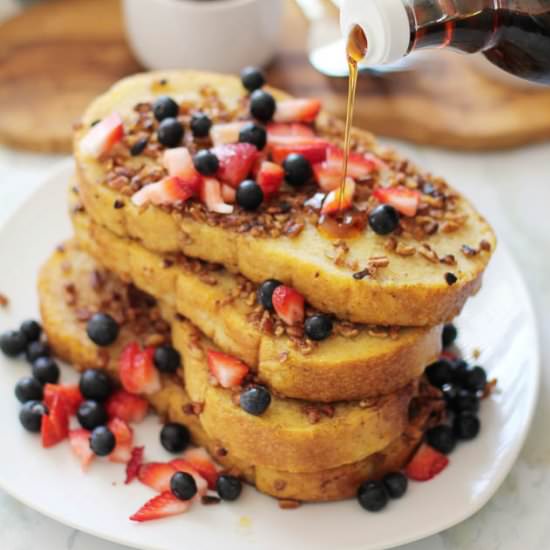 Cinnamon Pecan Crusted French Toast