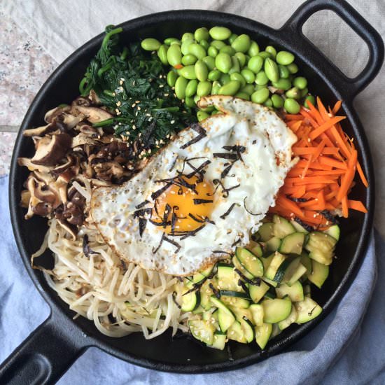 Cast Iron Skillet Bibimbap