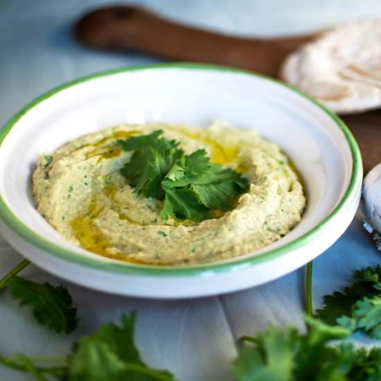 Cilantro and lime hummus