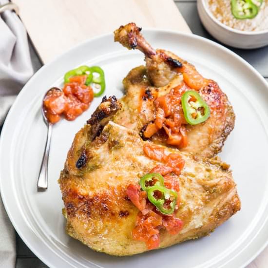 Jalapeno Chicken with Peach Compote