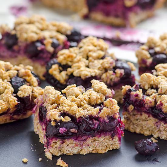 Clean Eating Blueberry Crumb Bars