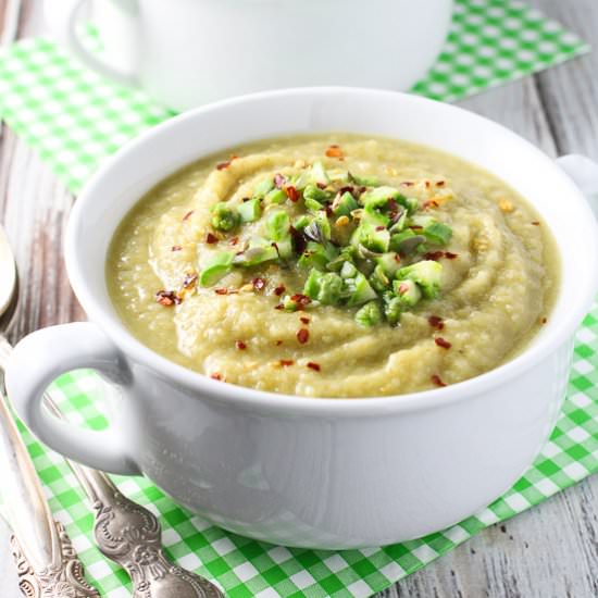 Celery Root Soup with Asparagus
