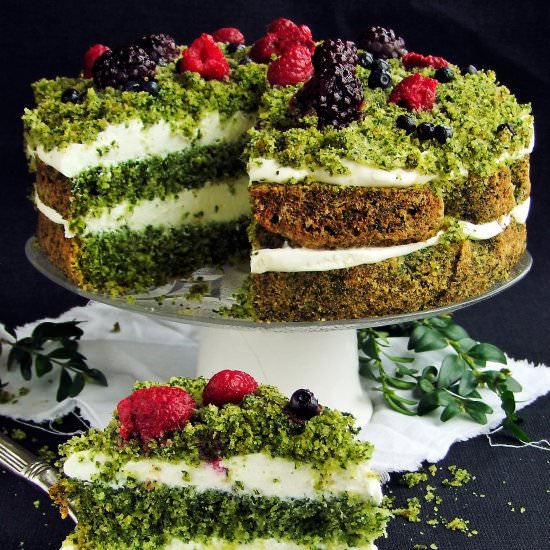 Moss forest cake