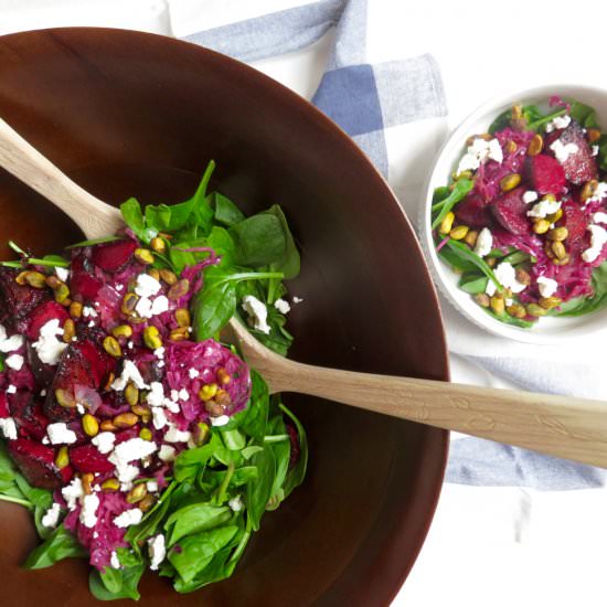 Cabbage and Beet Spinach Salad