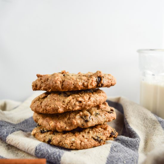 Vegan Oatmeal Raisin Cookies