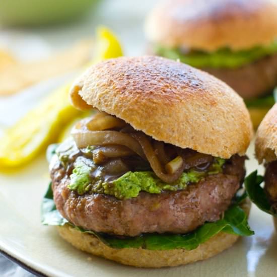 Turkey Burgers with Balsamic Onions