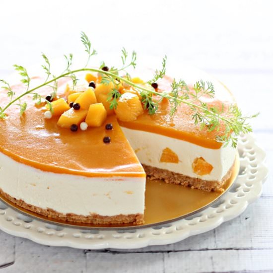 No-Bake Mango Yogurt Cheesecake