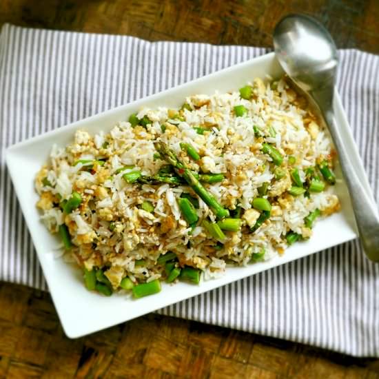 Crispy Tofu and Asparagus Rice