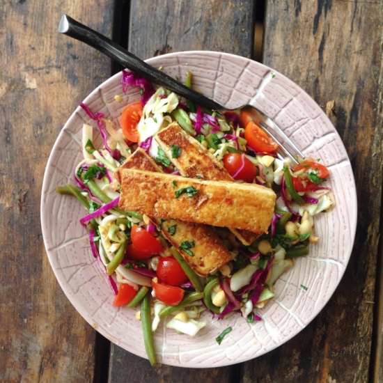 Sesame Tofu Sticks w/ Thai Cabbage