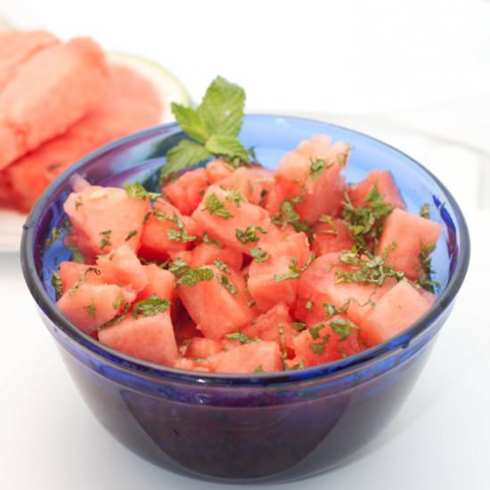 Watermelon Vodka Mint Salad