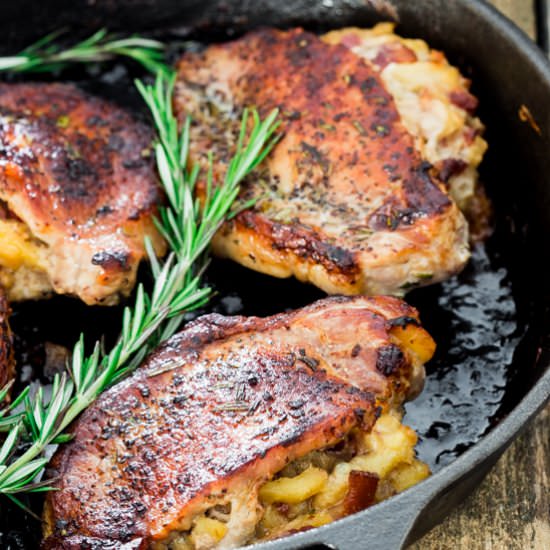 Apple Bacon Stuffed Pork Chops