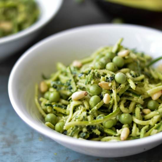 Courgette Noodles with Kale Pesto