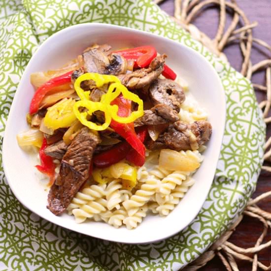 Philly Cheesesteak Pasta