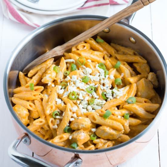 One Pan Buffalo Chicken Pasta