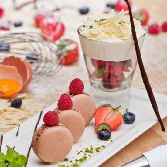 Berry Compote with Cardinal Cream