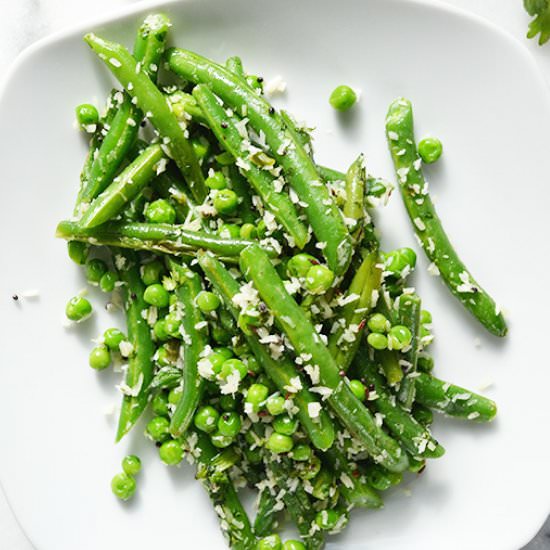 Coconut Green Beans and Peas