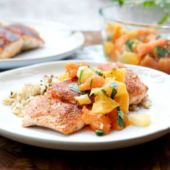 Blackened Salmon with Citrus Salsa
