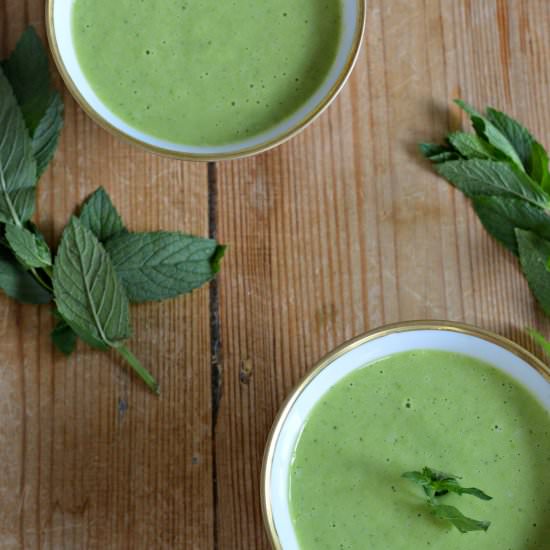 Cold Pea Soup with Mint