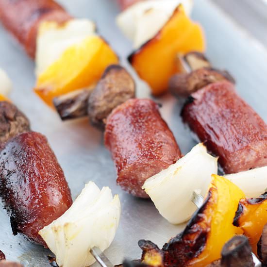 Sausage and Veggie Kabobs