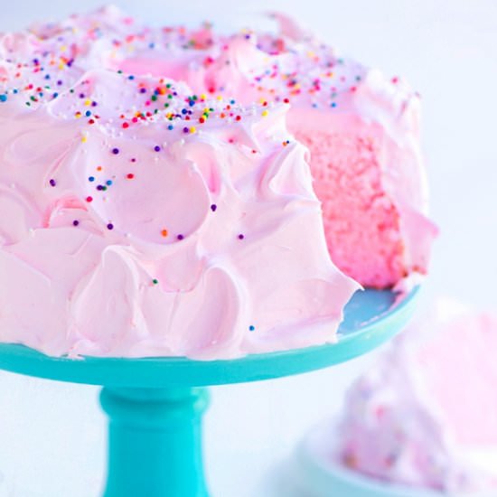 Perfectly Pink Angel Food Cake