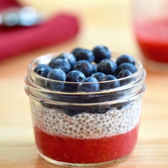 Berry Patriotic Chia Seed Pudding