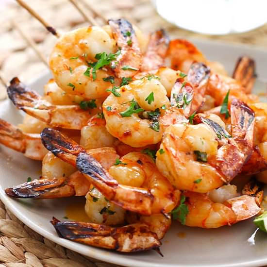 Honey Sriracha Shrimp Kebab