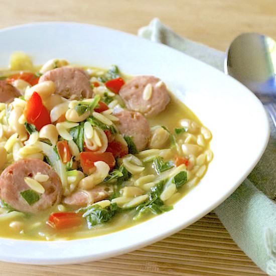 Chicken Sausage Orzo Soup