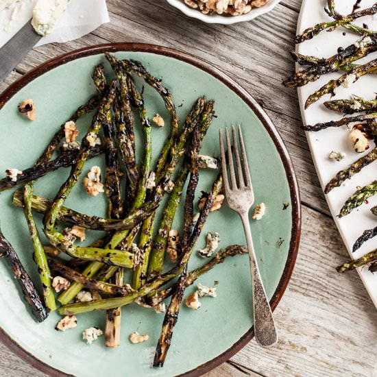 Grilled Asparagus with Blue Cheese