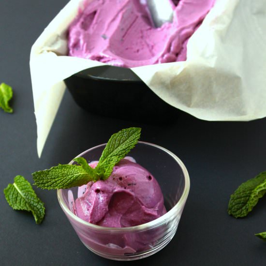 Blackberry Mint Frozen Yogurt