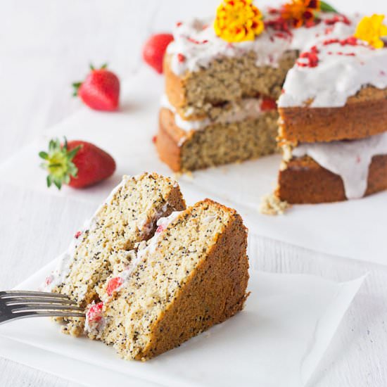 Coconut + Lemon Poppy Seed Cake