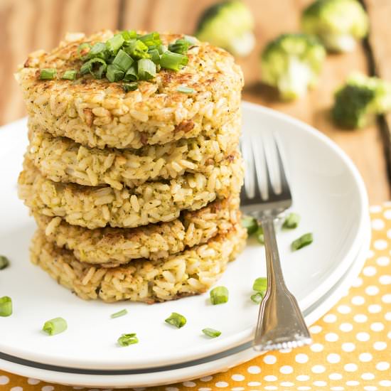 Broccoli Cheese Rice Cakes