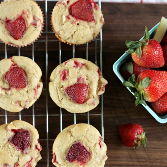 Strawberry-rhubarb muffins