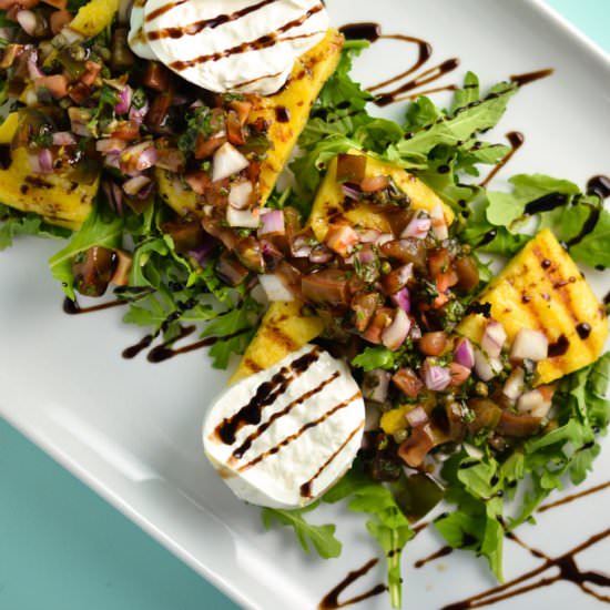 Grilled Polenta with Burrata