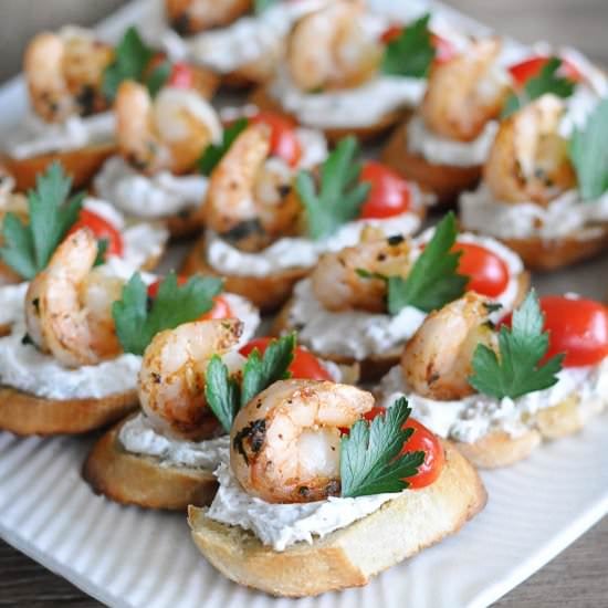 Shrimp & Goat Cheese Crostini