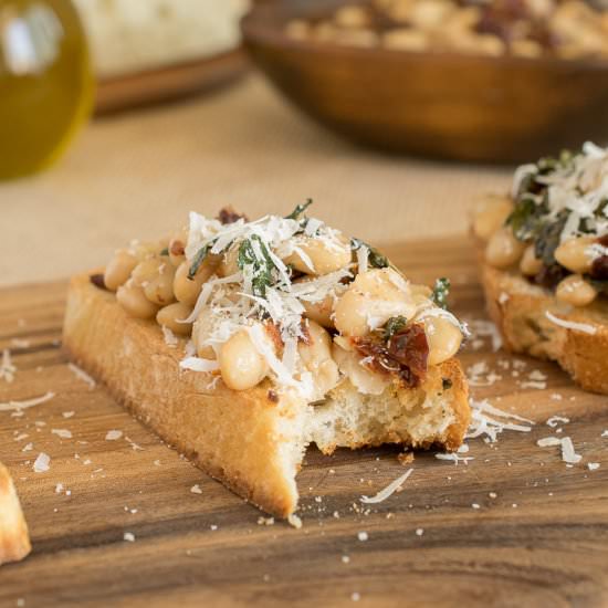 Warm Tuscan Bean Crostini