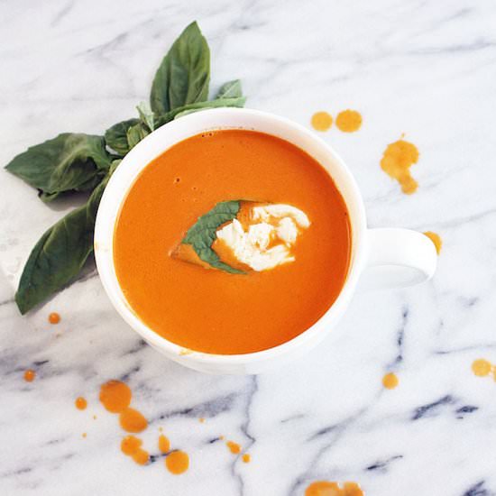 Roma Tomato and Basil Soup
