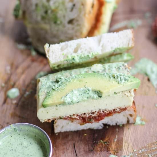 Egg Patty and Avocado Sandwich