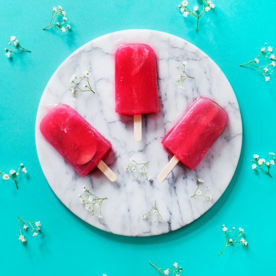 Rhubarb and Lemongrass Popsicle