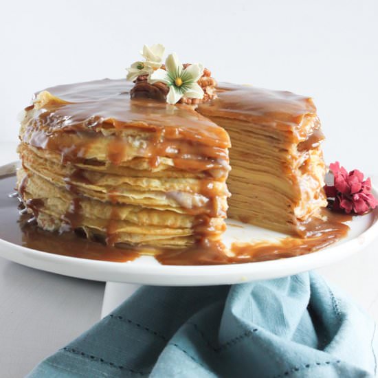 Banana & Butterscotch Crepe Cake