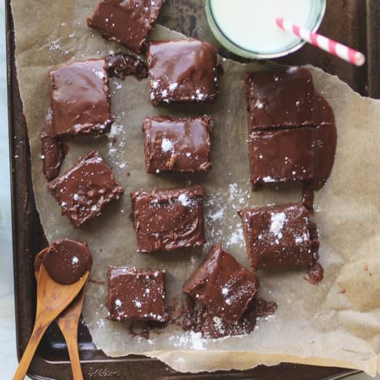 Fudgy Brownies with Coffee Glaze