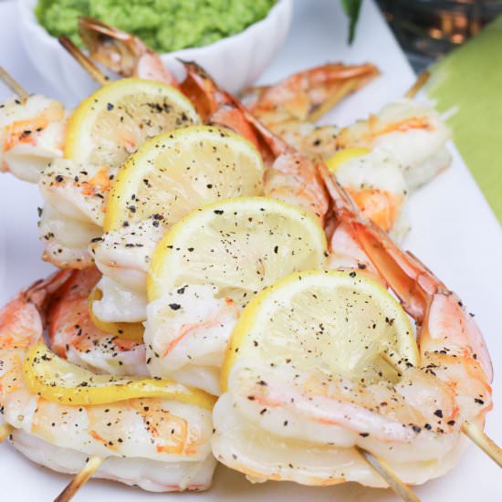 Grilled Shrimp w/ Avocado Dip Sauce