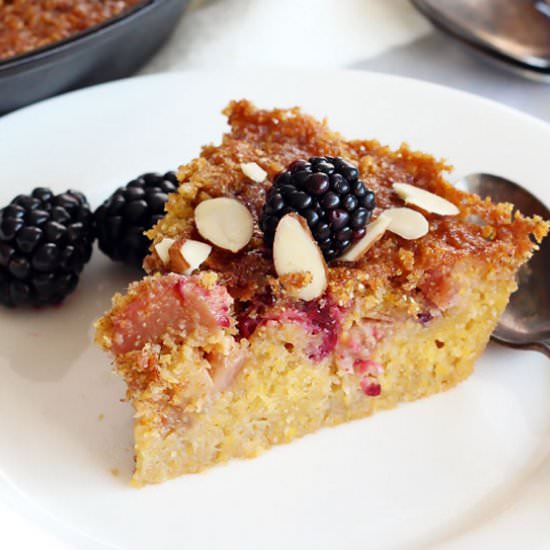 GF Blackberry Rhubarb Cake