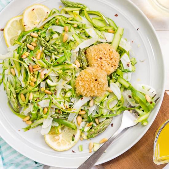 Asparagus & Baked Goat Cheese Salad