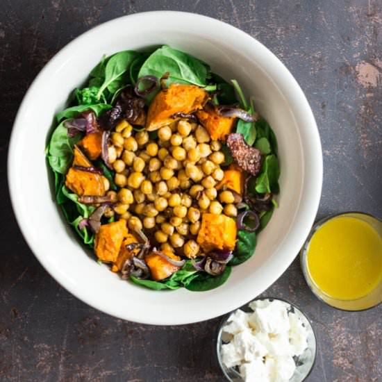 Chickpea Salad with Spinach