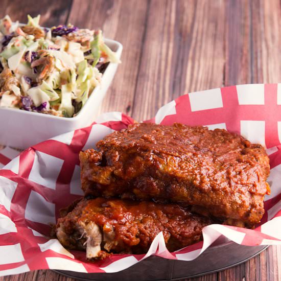 Pressure Cooker Ribs With Coleslaw