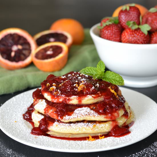 Blood Orange Ricotta Pancakes