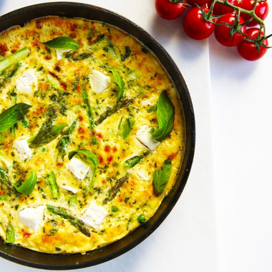 Asparagus, pea, & mint fritatta