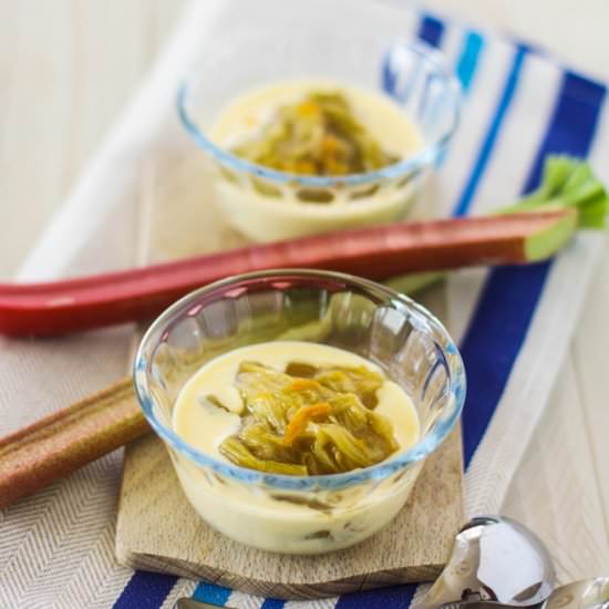 Rhubarb, orange and custard
